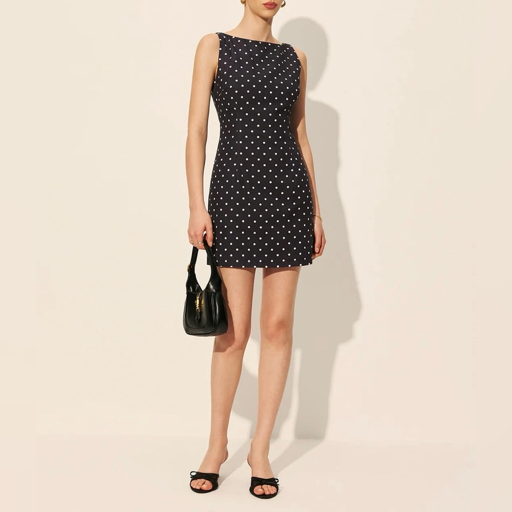 Elegant Black Polka Dot Dress - Picture 2 of 4